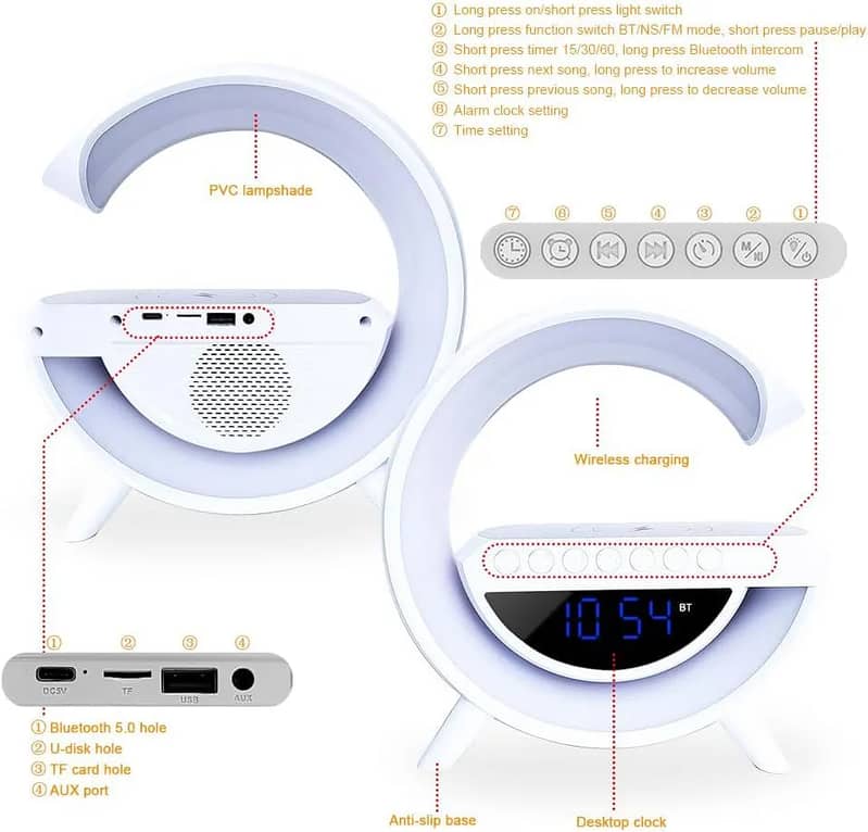 BT3401 G Shape Lamp Speaker Portable Bluetooth Speaker 8