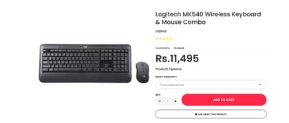 Logitech MK540 Wireless Keyboard & Mouse Combo