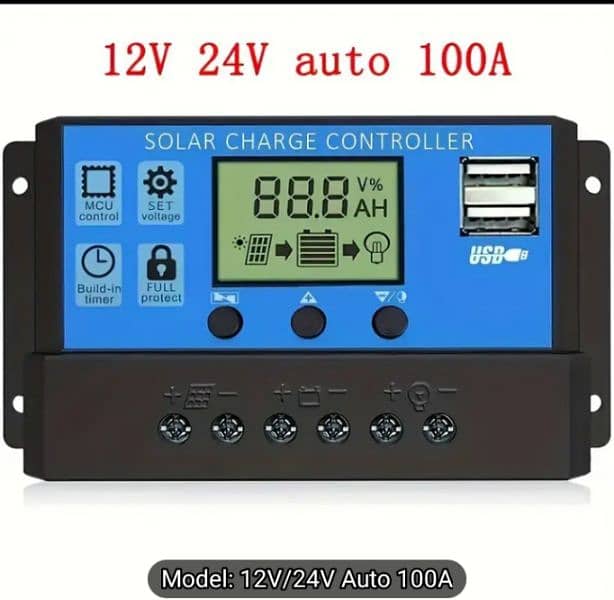 100A Solar Charged Controller, auto 12v/24v battry 0