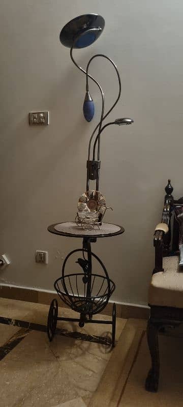 Silver Metal lamp table 1