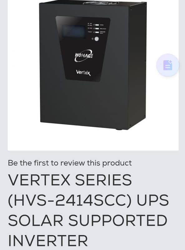 Vertex Series (HVS-2414SCC) UPS Solar Supported Inverter 2