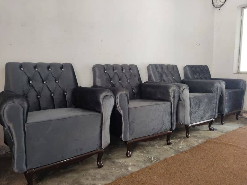 Elegant Pair of 5-Seater Velvet Sofas (2Sofas) 4