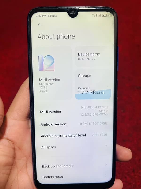 redmi note 7 PTA aprovd 4/64 2