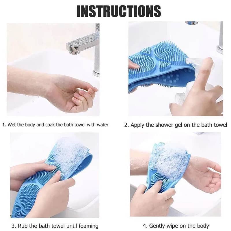 Silicone Back Scrubber Soft Body Wash Bath Brush 3