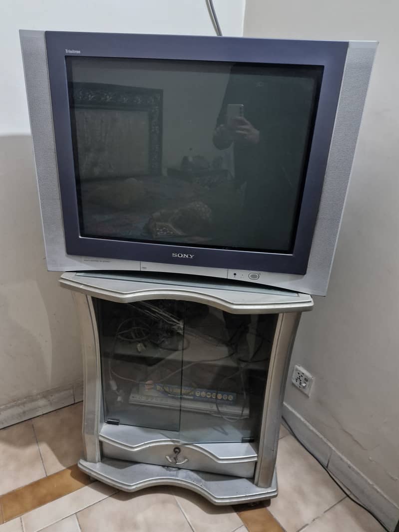 29 inch Sony TV with accessories and tv trolley, dvd player 2