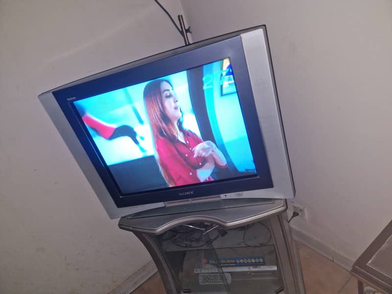 29 inch Sony TV with accessories and tv trolley, dvd player 3