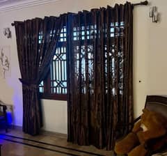 Sheer Dark Brown Curtains 100% Polyester