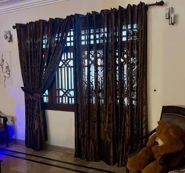 Sheer Dark Brown Curtains 100% Polyester 0