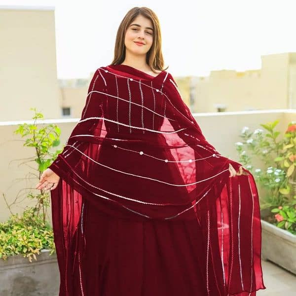 3-Piece Women's Stitched Chiffon ( Cash on Delivery ) 5