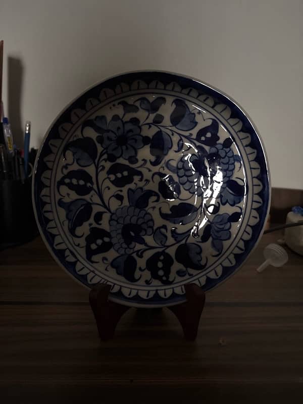 Blue ornamental plate and mug 1