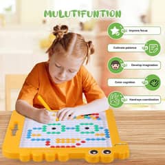 Magnetic Dot Drawing Board for Kids & Toddlers with Pen & Magnet Beads