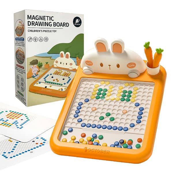 Magnetic Dot Drawing Board for Kids & Toddlers with Pen & Magnet Beads 2