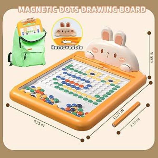 Magnetic Dot Drawing Board for Kids & Toddlers with Pen & Magnet Beads 3