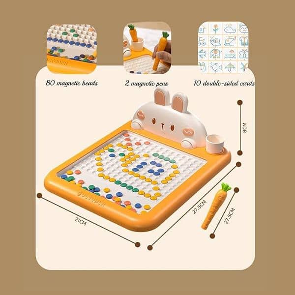 Magnetic Dot Drawing Board for Kids & Toddlers with Pen & Magnet Beads 4