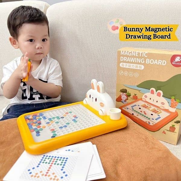 Magnetic Dot Drawing Board for Kids & Toddlers with Pen & Magnet Beads 6