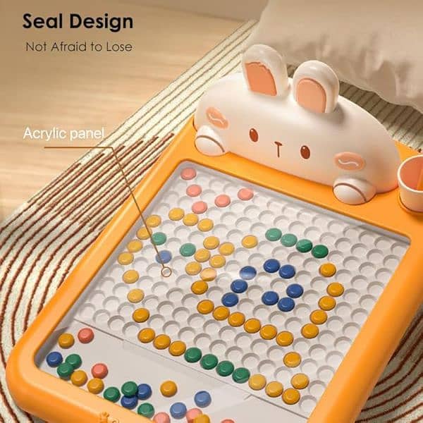 Magnetic Dot Drawing Board for Kids & Toddlers with Pen & Magnet Beads 8