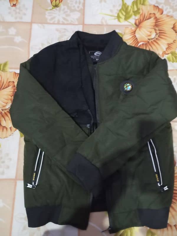 fleece fur jacket olive green colour size large 1