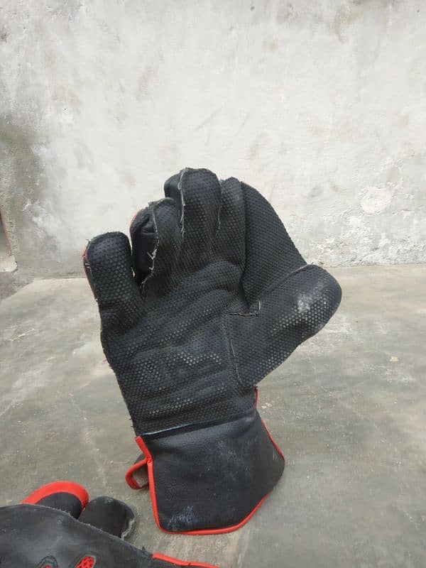 grainikels wicket keeping gloves single hand use 10 by 8 condition 0