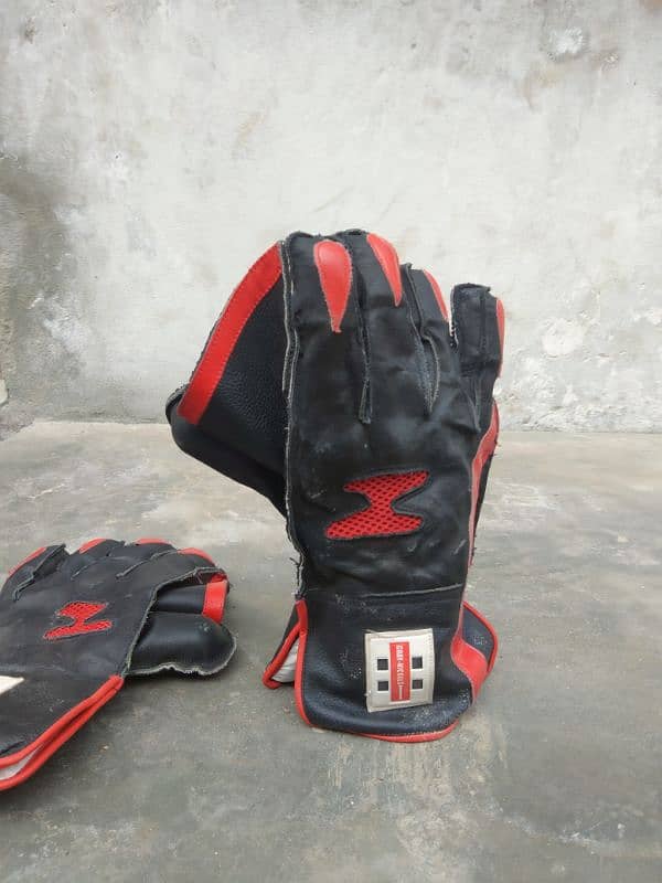 grainikels wicket keeping gloves single hand use 10 by 8 condition 4