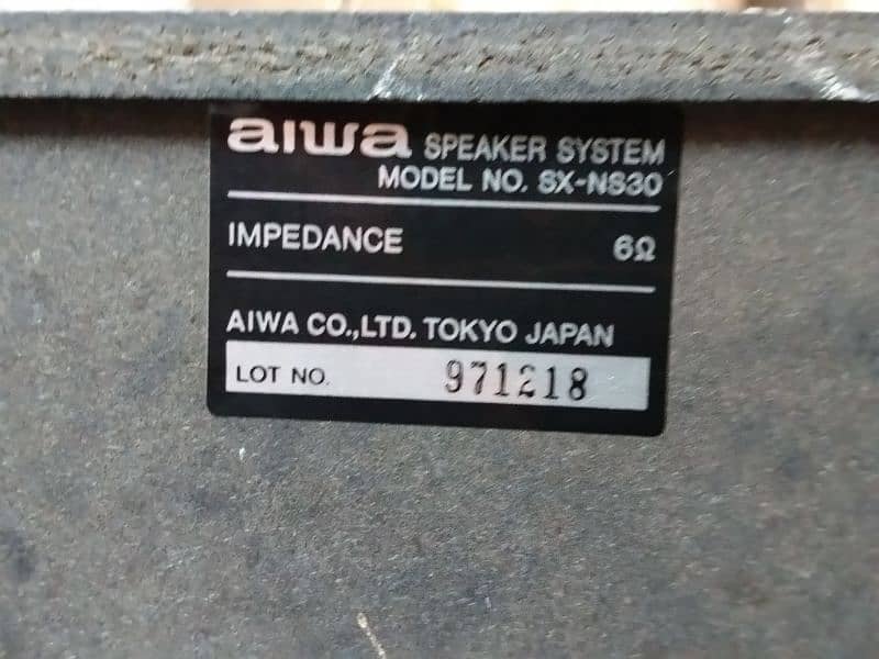 AIWA SPEKER SYSTEM MODLE NO=SX-NS30 1