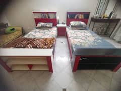 TWO SINGLE MODERN BED