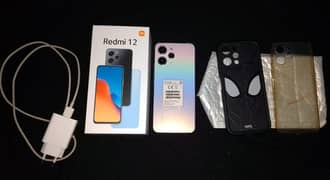 Redmi 12 with box, charger and 2 covers  full new condition