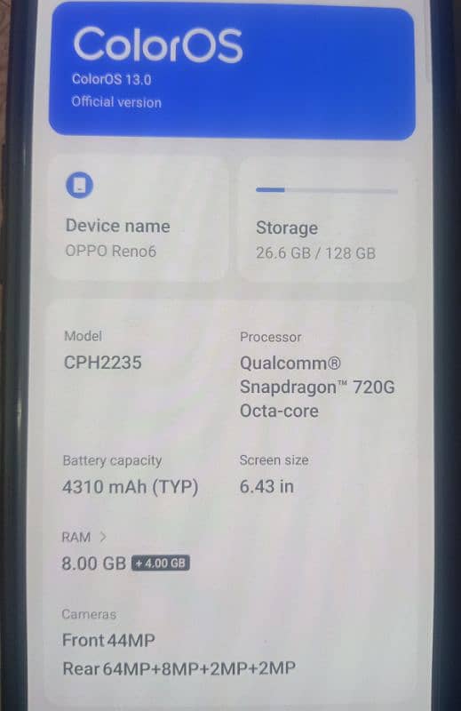 oppo Reno 6 condition is good without box 0