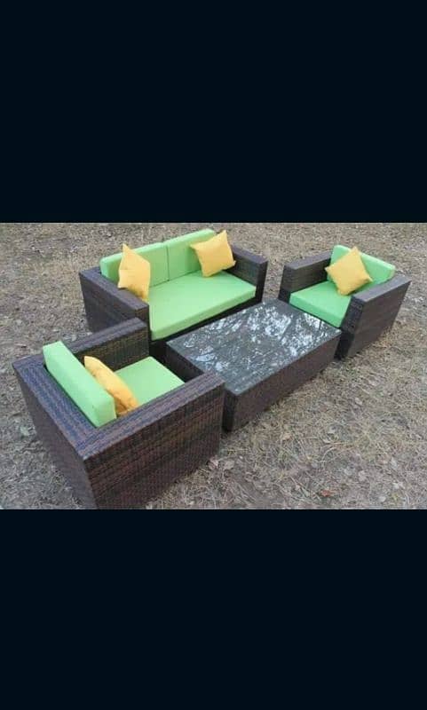 OUTDOOR RATTAN SOFA SET, PATIO GARDEN FURNITURE DECK LAWN CHAIRS 6