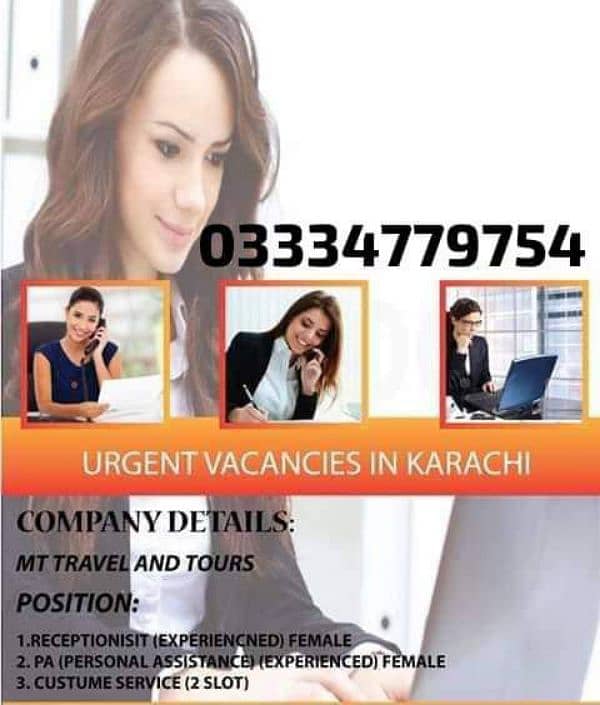 jobs available are in karachi 0