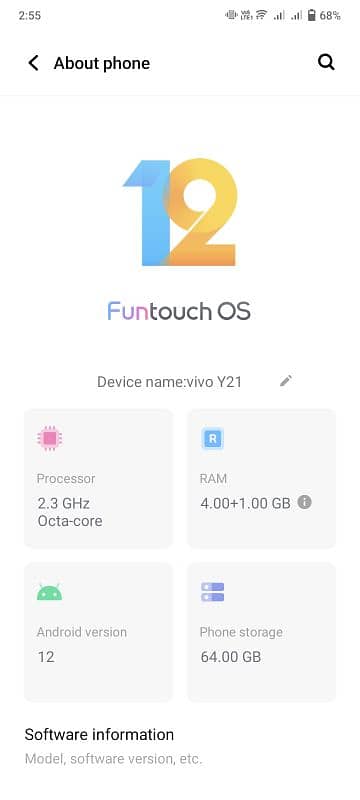 vivo y21 4gb ram 64 rom 4