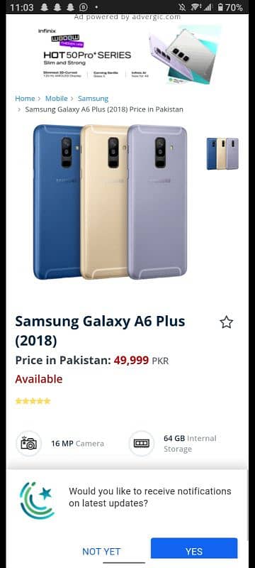 Samsung a6 plus dual pta 3