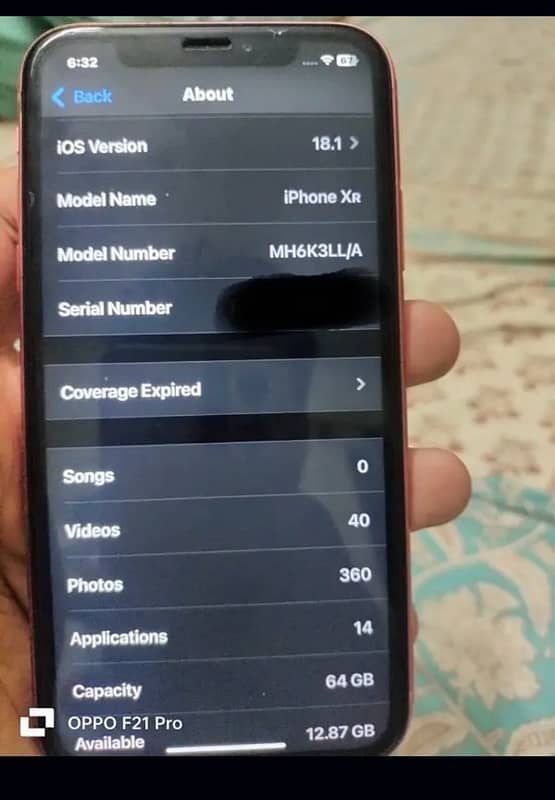 iPhone XR 64gb lla model 83% battery 0