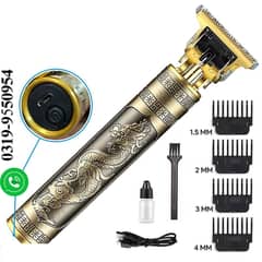 Rechargeable T9 Trimmer Dragon Style Metal Body for Men & Women