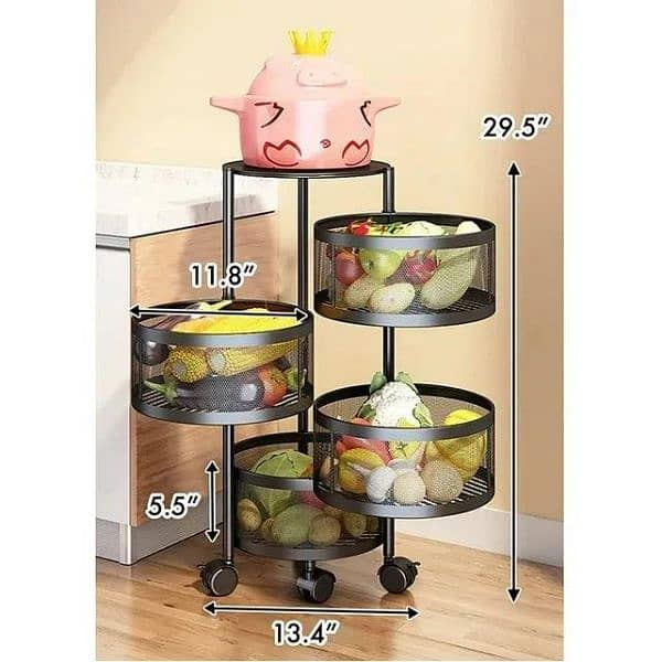 4 Layered Rotatable Kitchen Rack 3