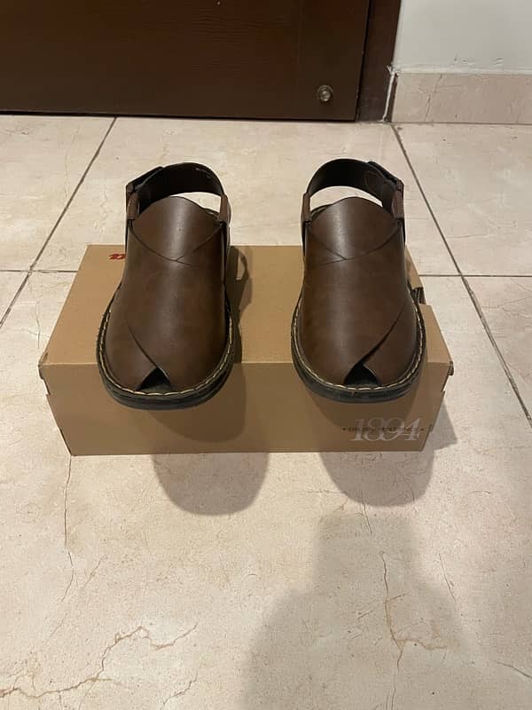 BROWN PESHAWARI CHAPAL - BATA - SIZE 8 0