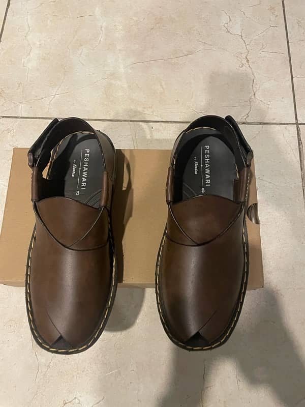 BROWN PESHAWARI CHAPAL - BATA - SIZE 8 1