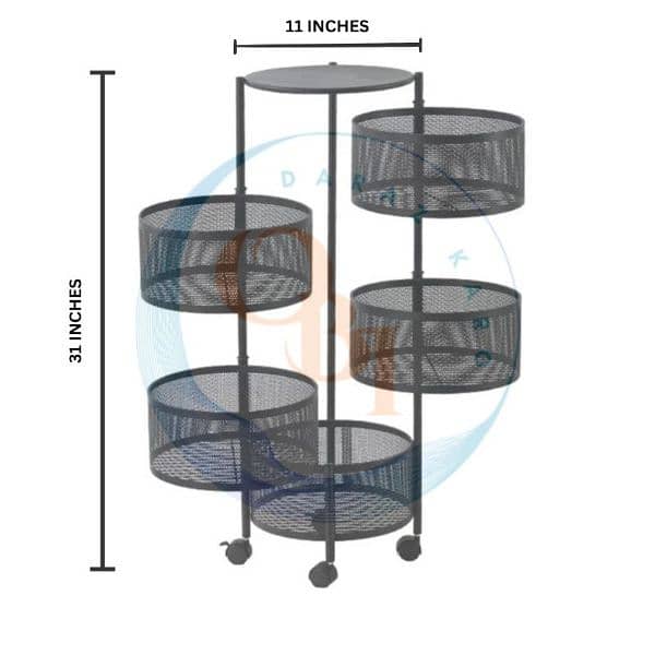 5 Layered Rotatable Kitchen Rack 4