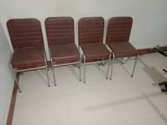 Steel Pipe chairs with regaxine cushions