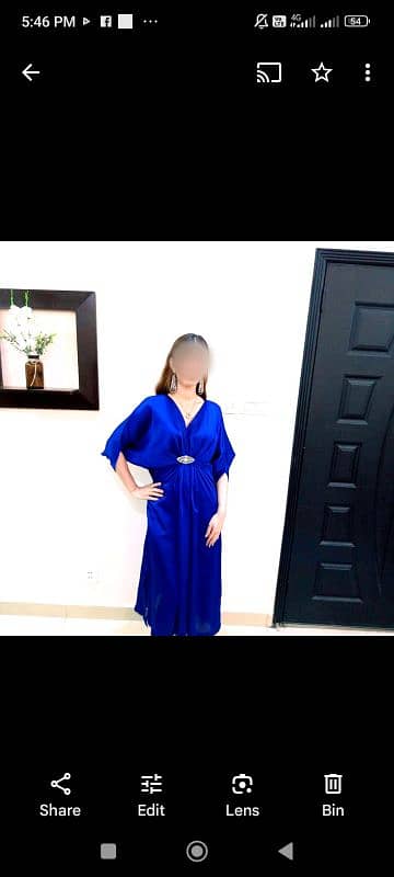 royal blue silk kaftan 0