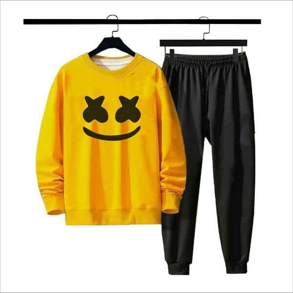 Men's Fleece Printed Sweatshirt Track Suit - 2 pcs 0