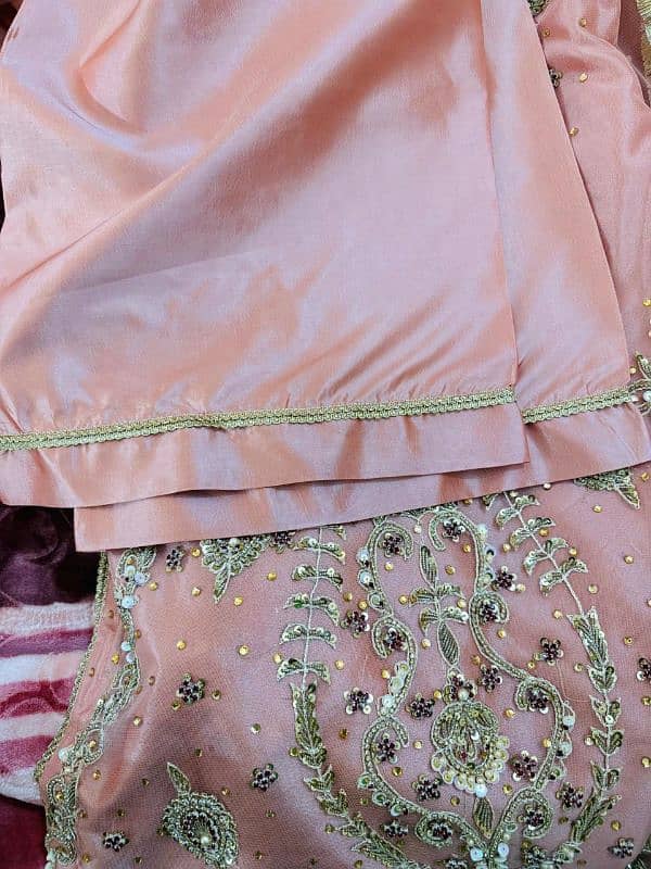 handmade peach color dress 6