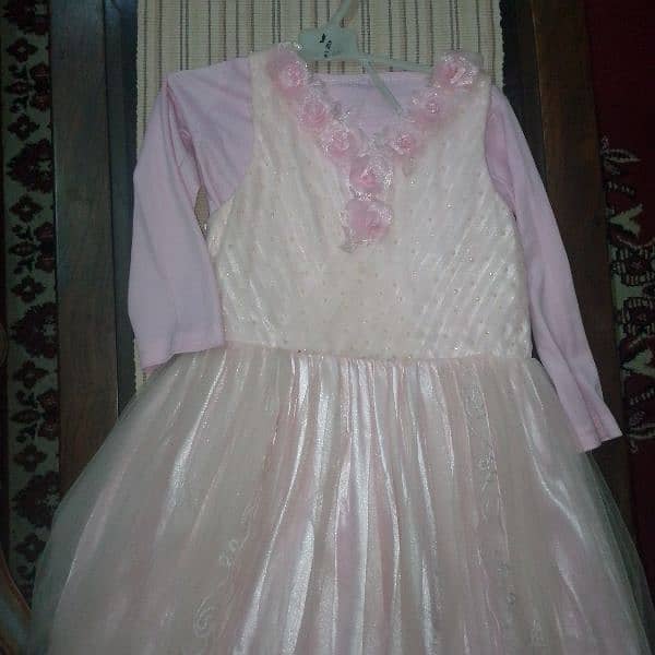 fairy dress 7-8 years girl with inner baby pink colour almost new 1