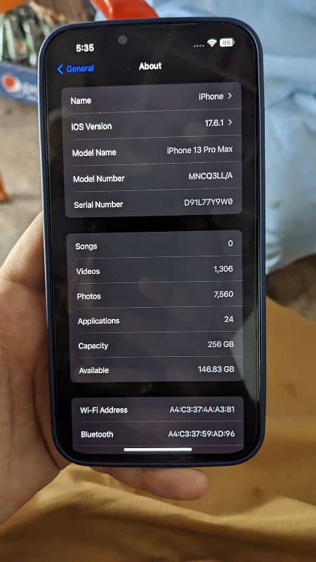 iphone 13 pro max JV 256gb 0