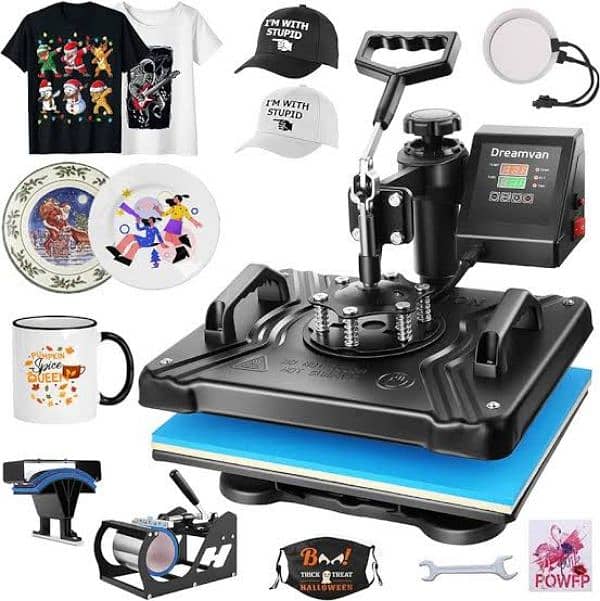 Brand New 5-in-1 Heat Press Machine – T-Shirts, Mugs, Caps & More 3