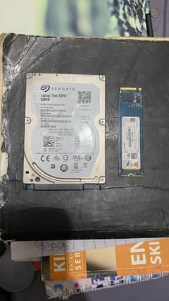 256GB NVMe 4th Generation.      500GB SSHD SEAGATE