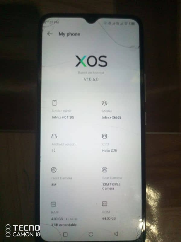 INFINIX HOT 20i IN BEST CONDITION 10/10 SCRATCH LESS PEICE 10/10 5