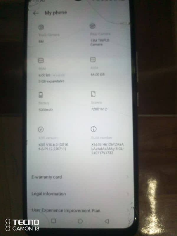 INFINIX HOT 20i IN BEST CONDITION 10/10 SCRATCH LESS PEICE 10/10 6