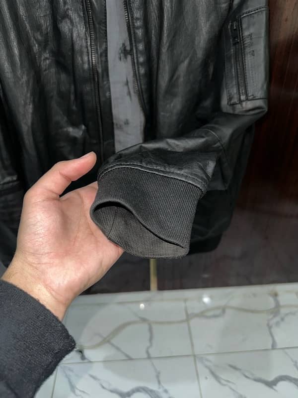 Premium BOSS Black Leather Jacket - Medium Size 2