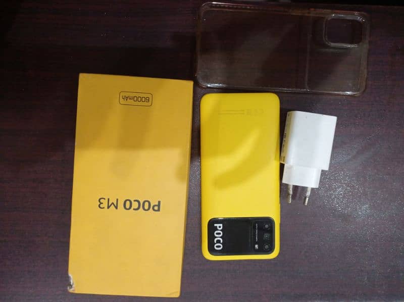 redmi poco m3 with box and charger 1