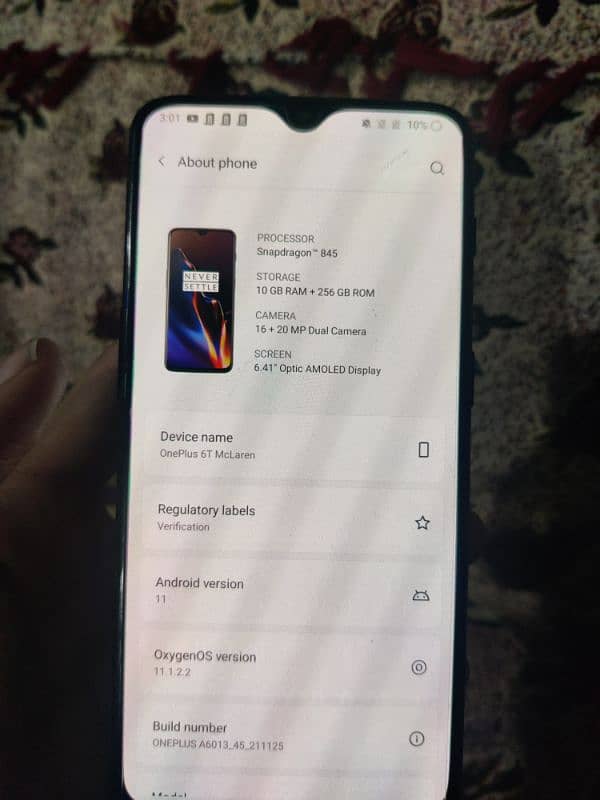 Oneplus 6t McLaren (10/256)dual pta 6